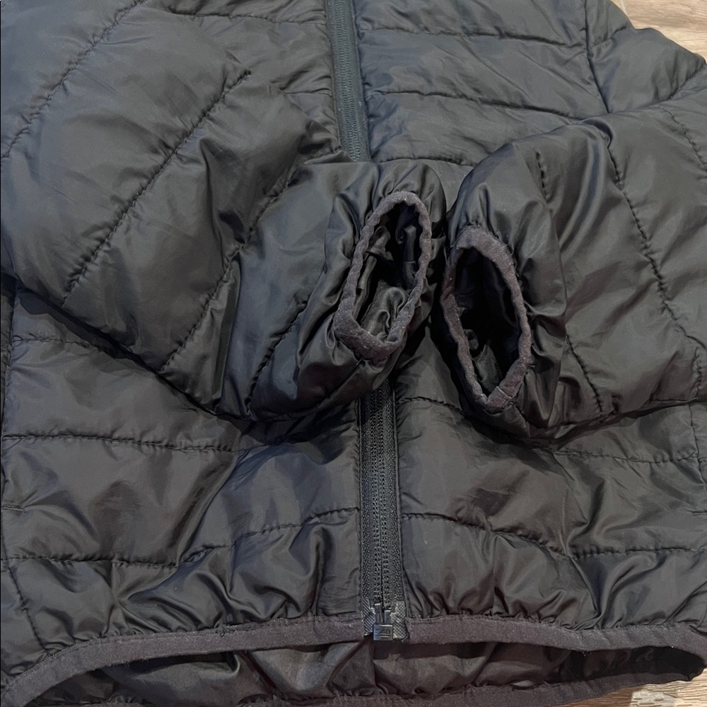 H&M Kids Black Puffer Jacket Size 5T/6 Removable Hood Full Zip Pockets - Picture 3 of 14